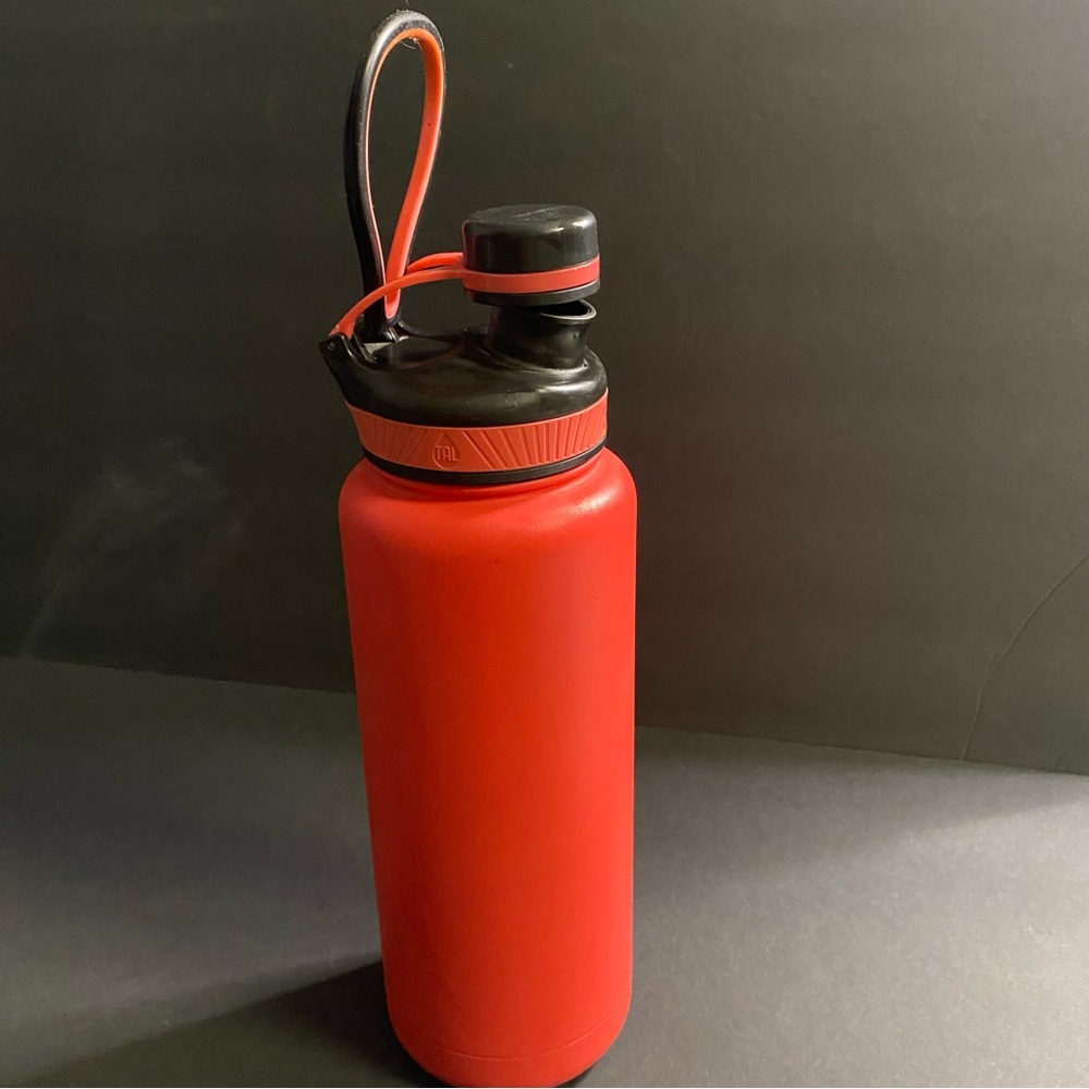 Tal Ranger Pro Red Water Bottle with Black Cap and Easy Cary Loop